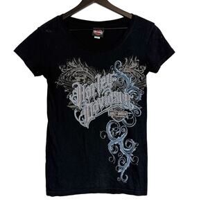 Harley Davidson 2016 Bejeweled Graphic Womens TShirt Black - S
